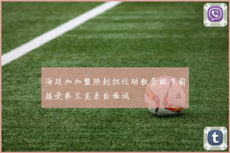 海廷加加盟热刺担任助教圣诞节前接受弗兰克亲自面试