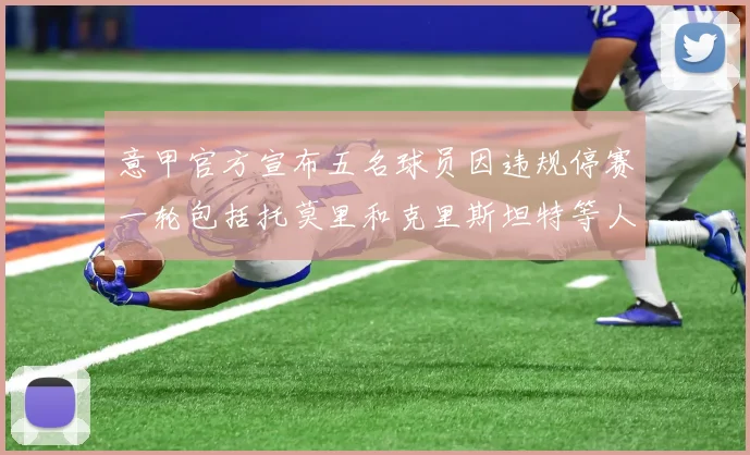意甲官方宣布五名球员因违规停赛一轮包括托莫里和克里斯坦特等人